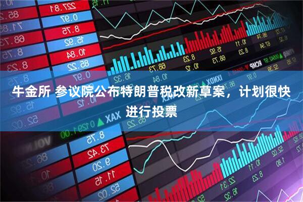 牛金所 参议院公布特朗普税改新草案，计划很快进行投票